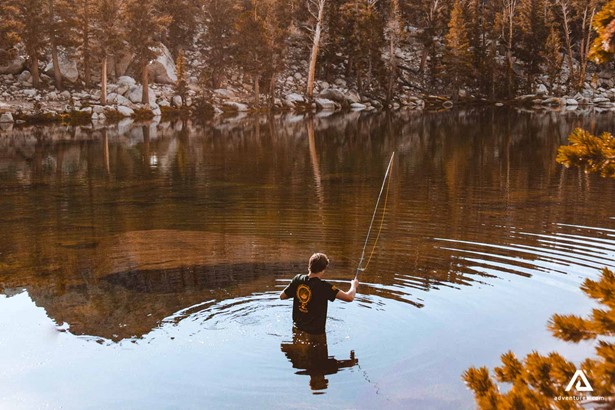 Man fishing in Canada