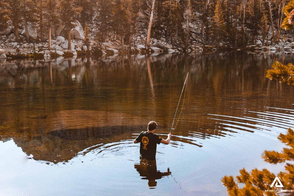 Man fishing in Canada
