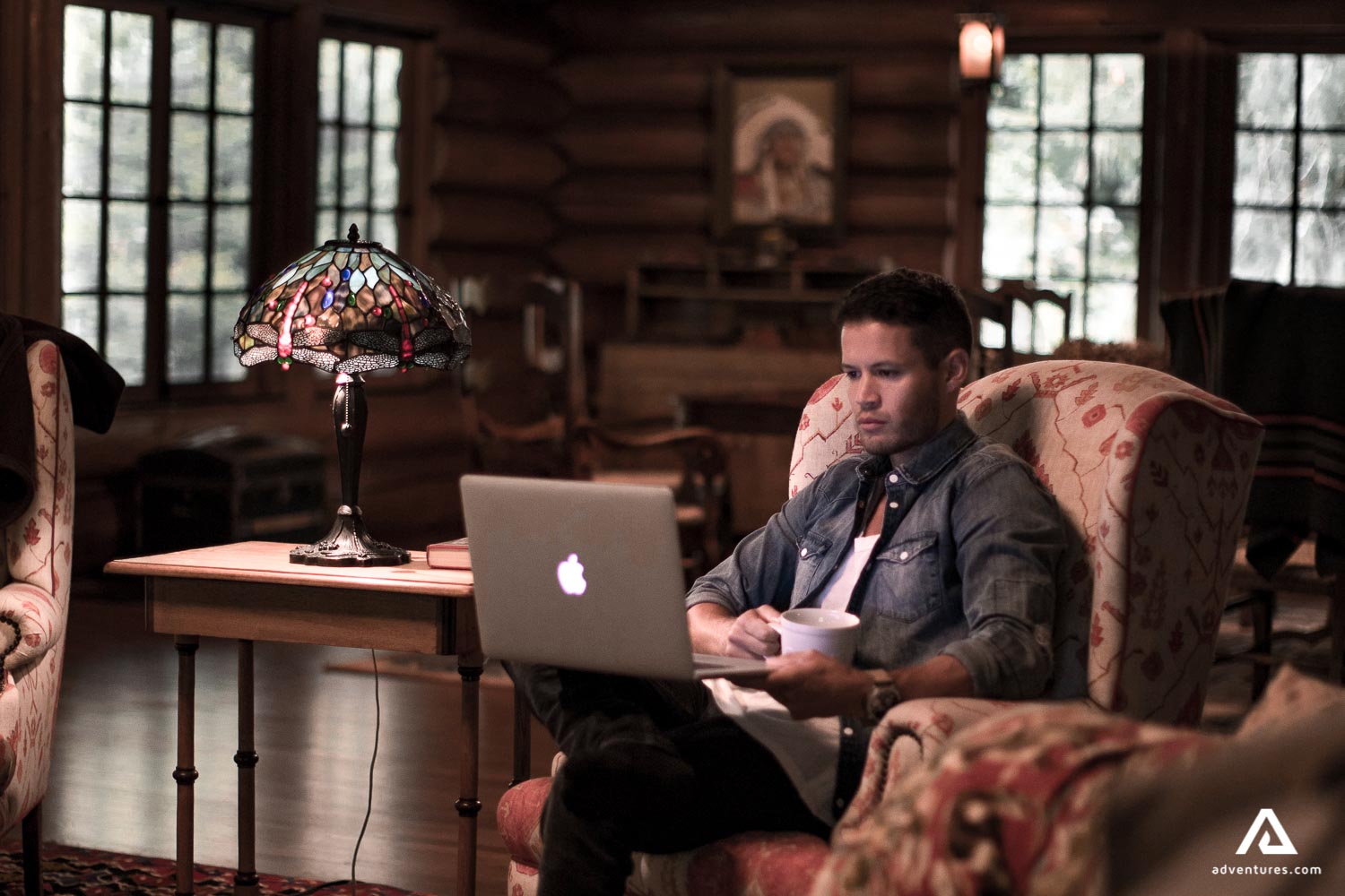 Man working on Apple PC
