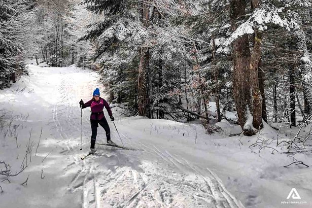 Woman Uphill Skiing