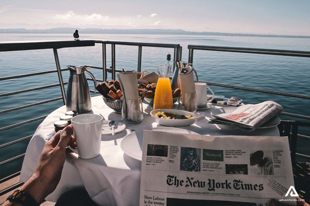 Luxury breakfast on a cruise