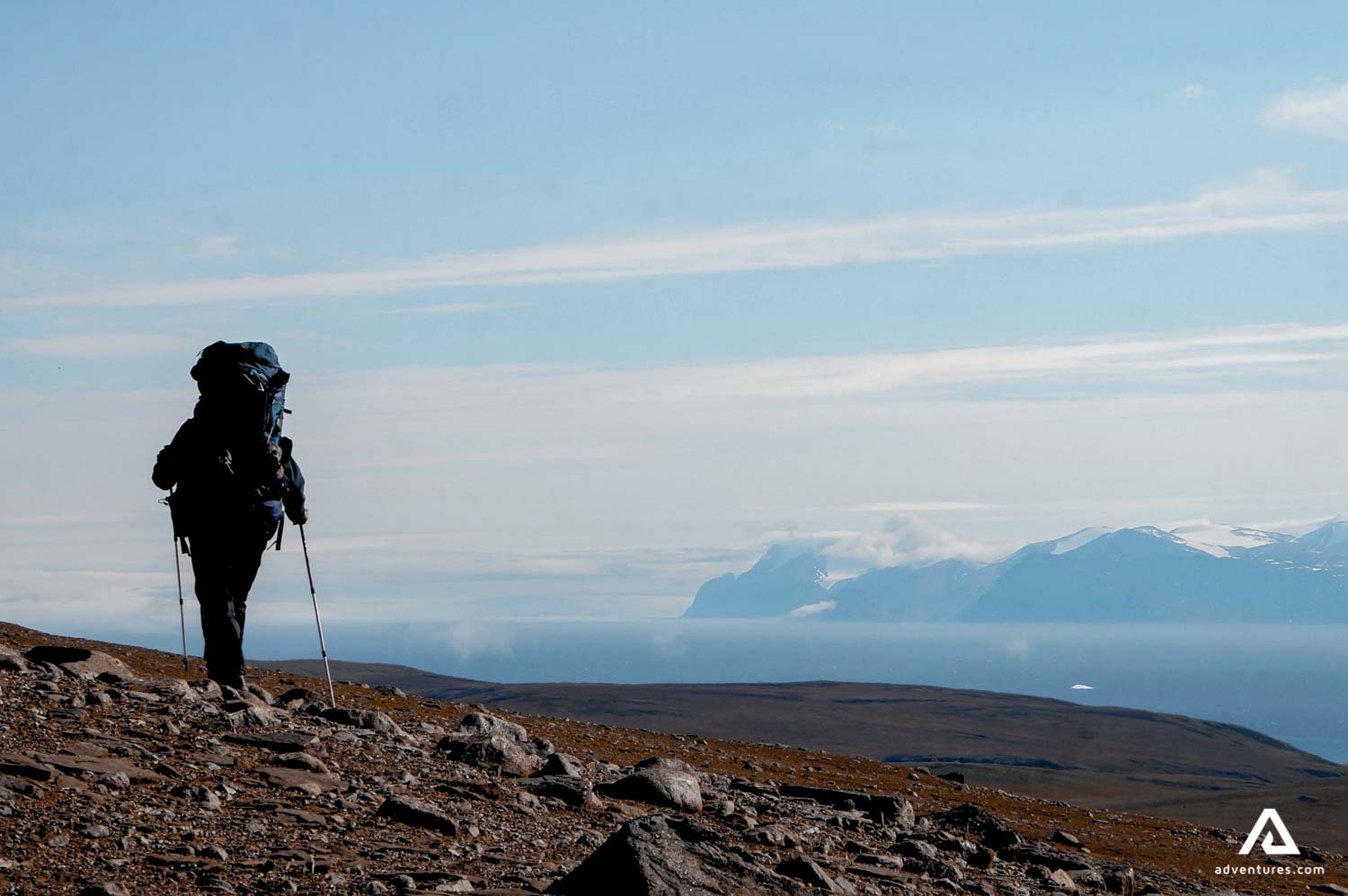 Hiker on a backpacking tour