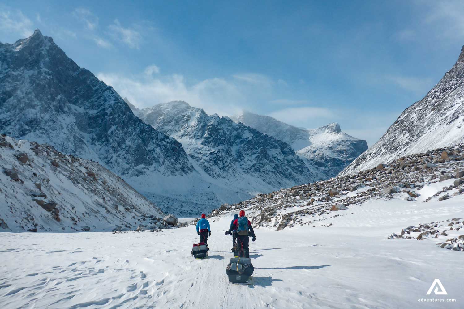 Mountain range ski touring