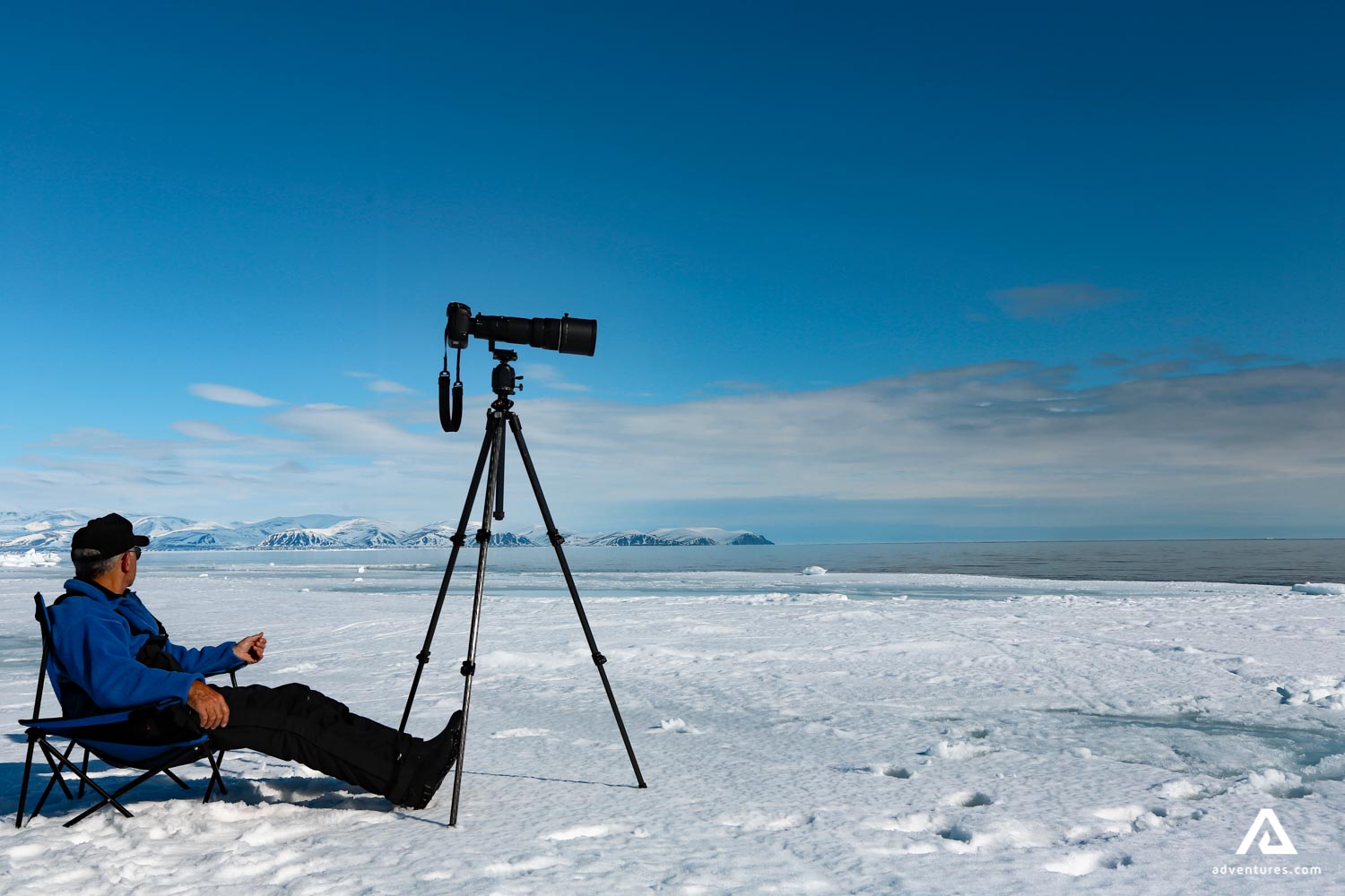 Photographer observing natural habitat