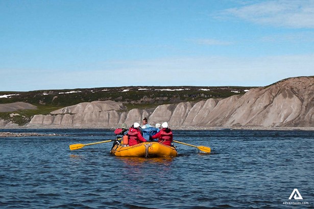 People Rafting on an Arctic river