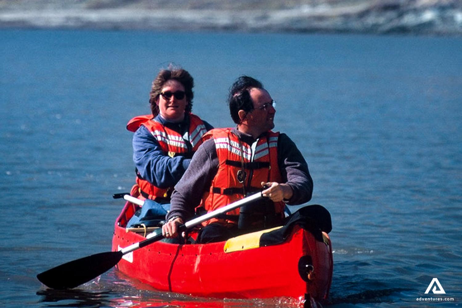 canoeing in a river in canada