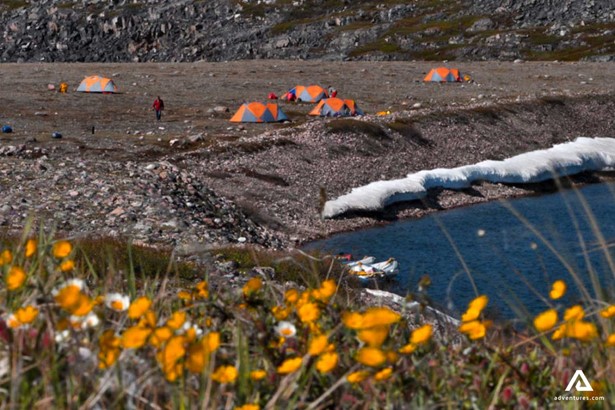 pitched up tents near burnside river in nunavut