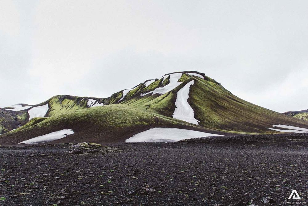 green volcanic mountain view