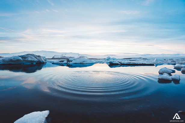 unsettling water in jokulsarlon glacier lagoon