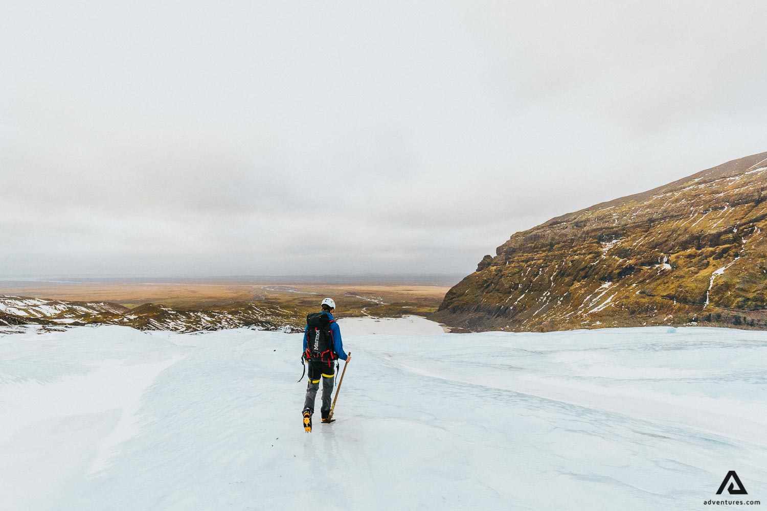 solo glacier hiking on solheimajokull in iceland