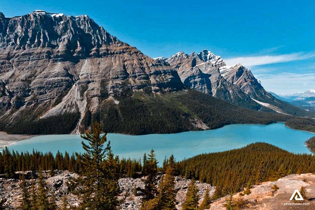 canadian rockies lakes near mountain range