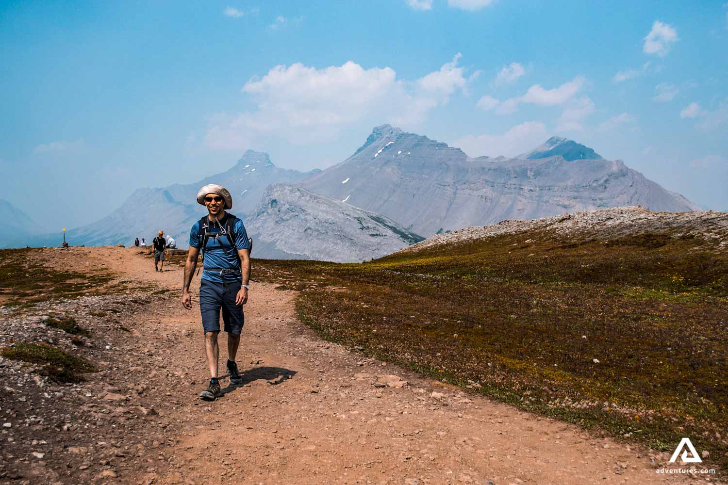 hiking gravel trails in canada on a sunny day