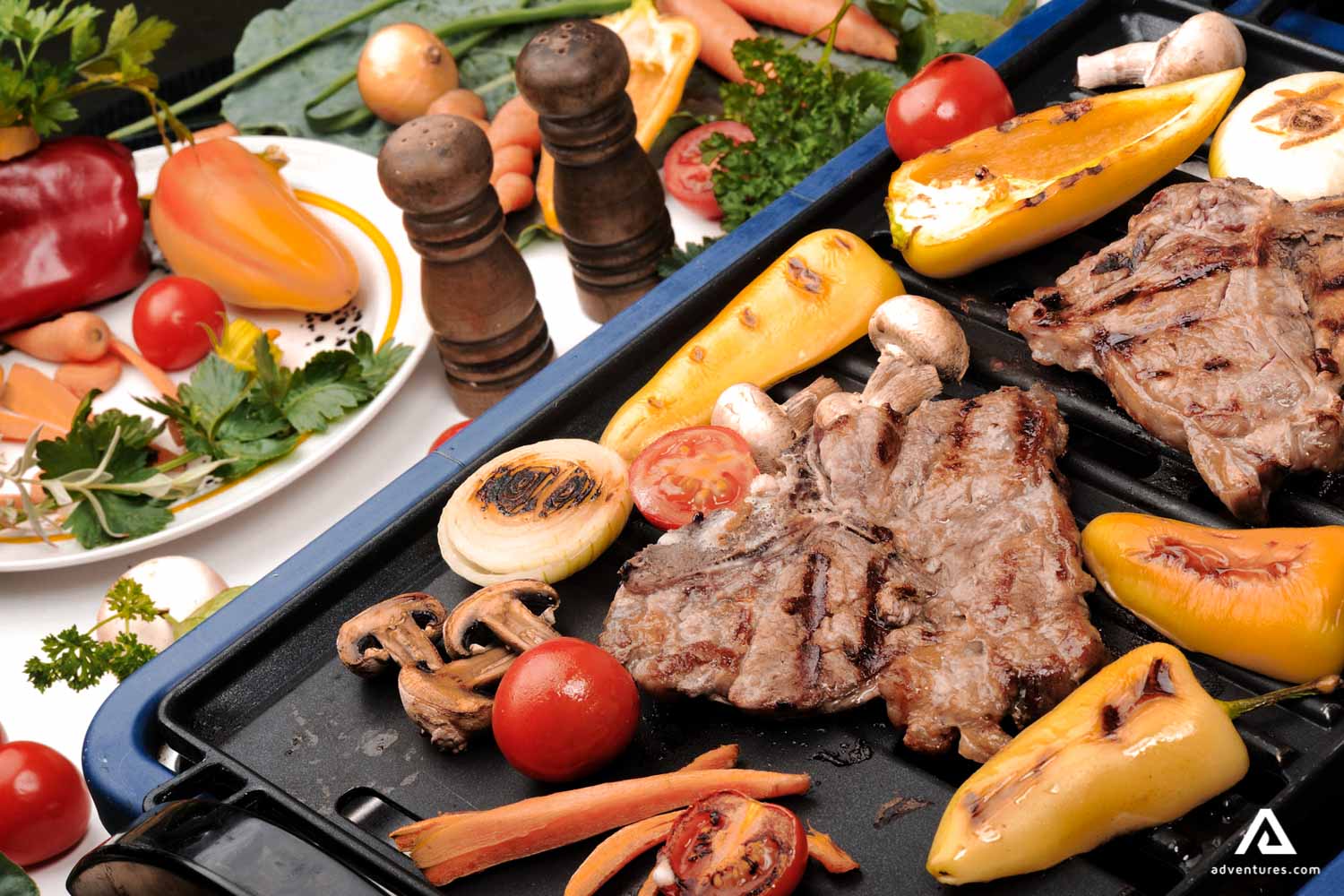 grilled food variety