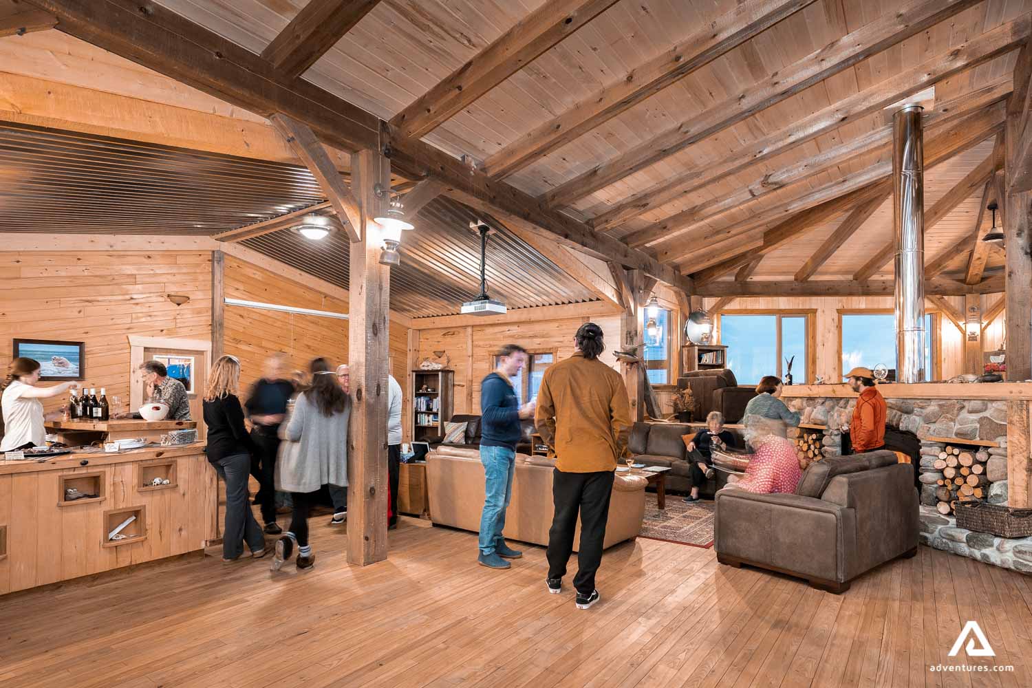 people inside a cozy lodge