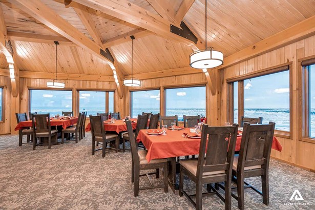 dining room in a lodge in canada