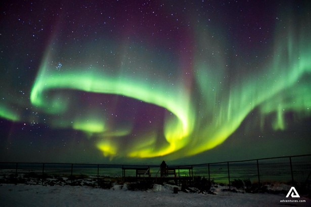 aurora borealis near hudson bay in canada