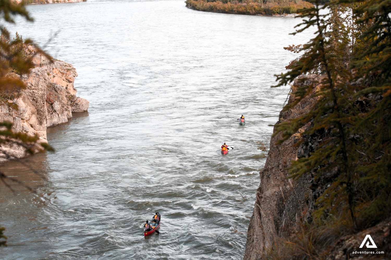 small group canoeing in canada