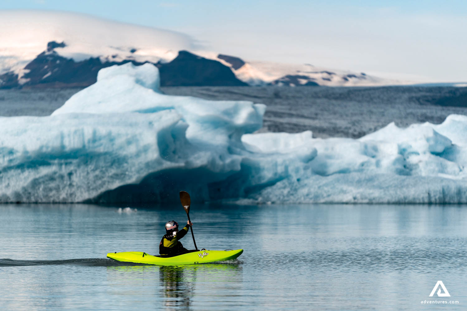 kayaking near floating icebergs