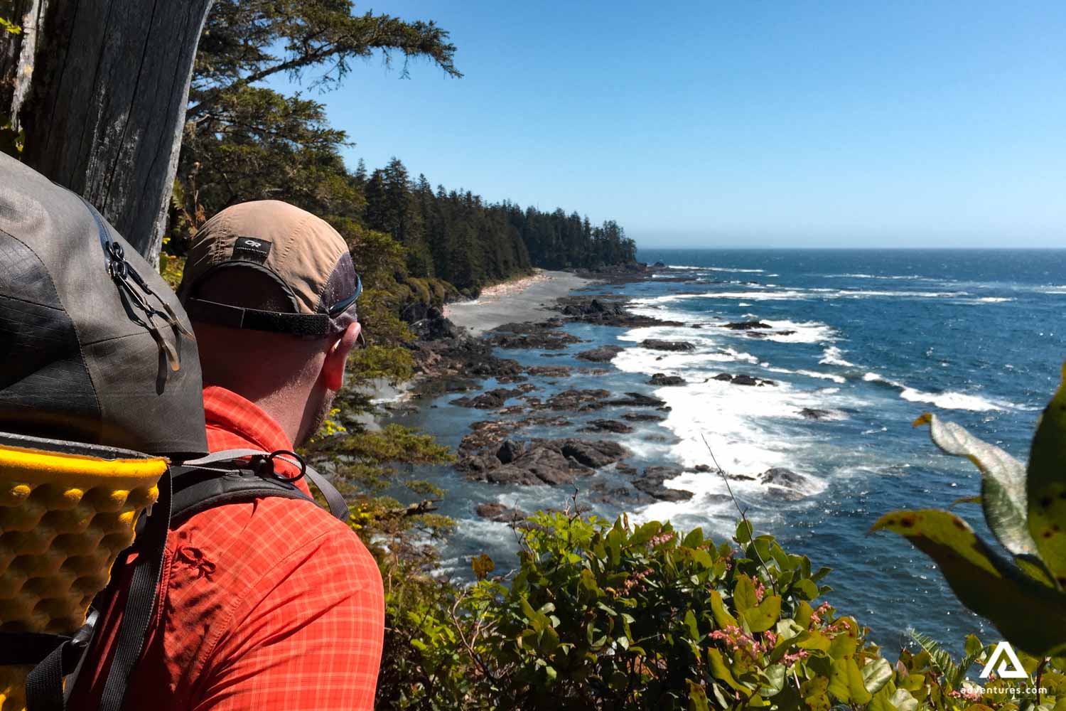 looking at a rocky shore of notka island in canada