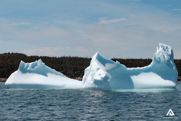 icebergs floating in canada in sea
