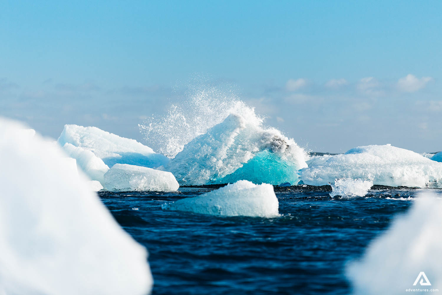 Ice Breaking In Glacier Lagoon Jokulsarlon