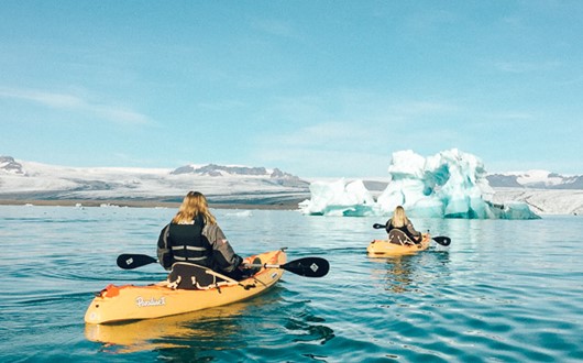Kayak sur la lagune glaciaire de Jokulsarlon