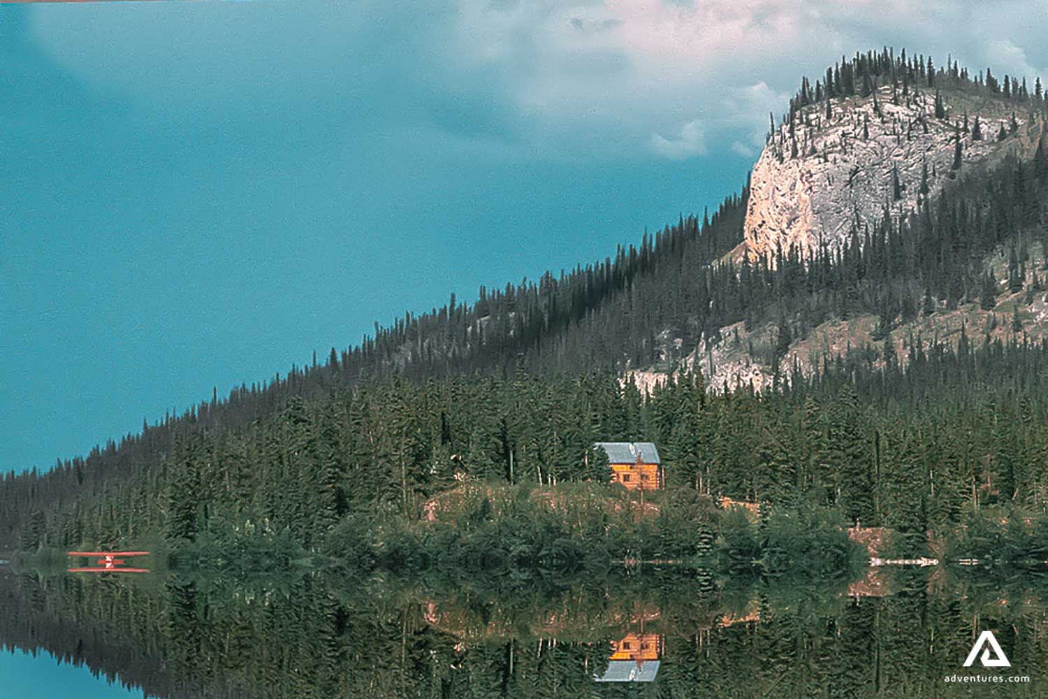 wooden lodge in yukon canada near a lake
