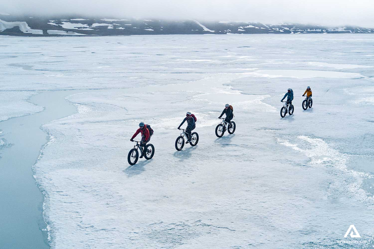 mountain biking on ice in somerset island