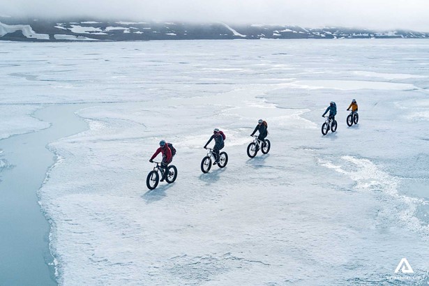 mountain biking on ice in somerset island