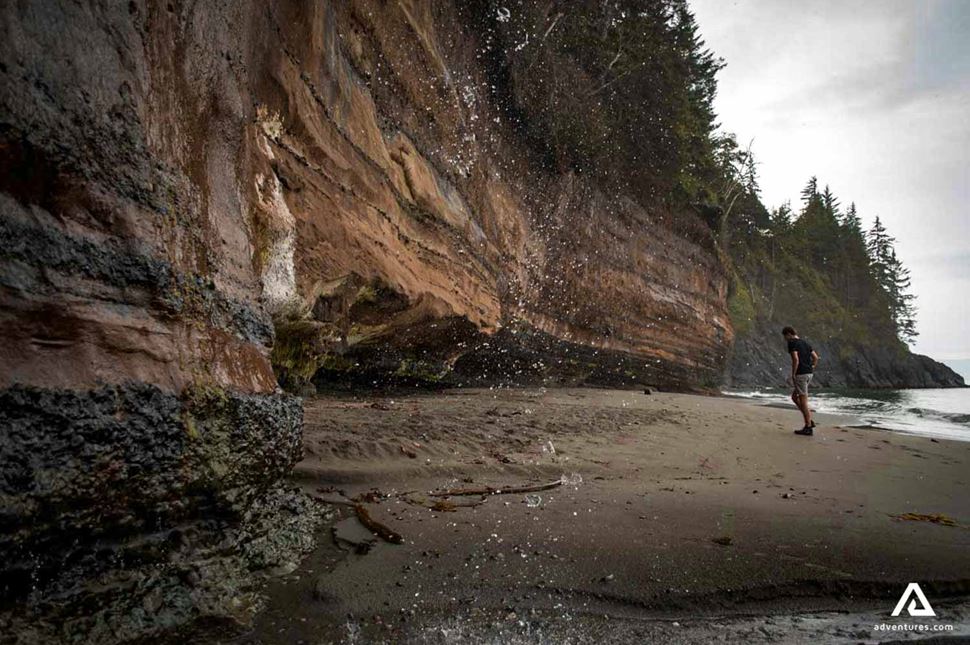 Mystic Beach in Vancouver Steep Cliff on Vancouver Beach