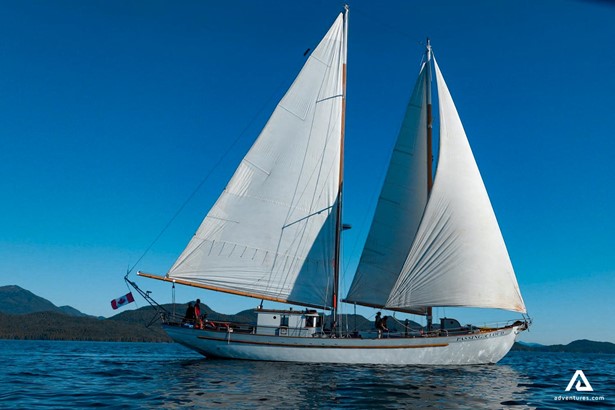 large white sailing boat in canada