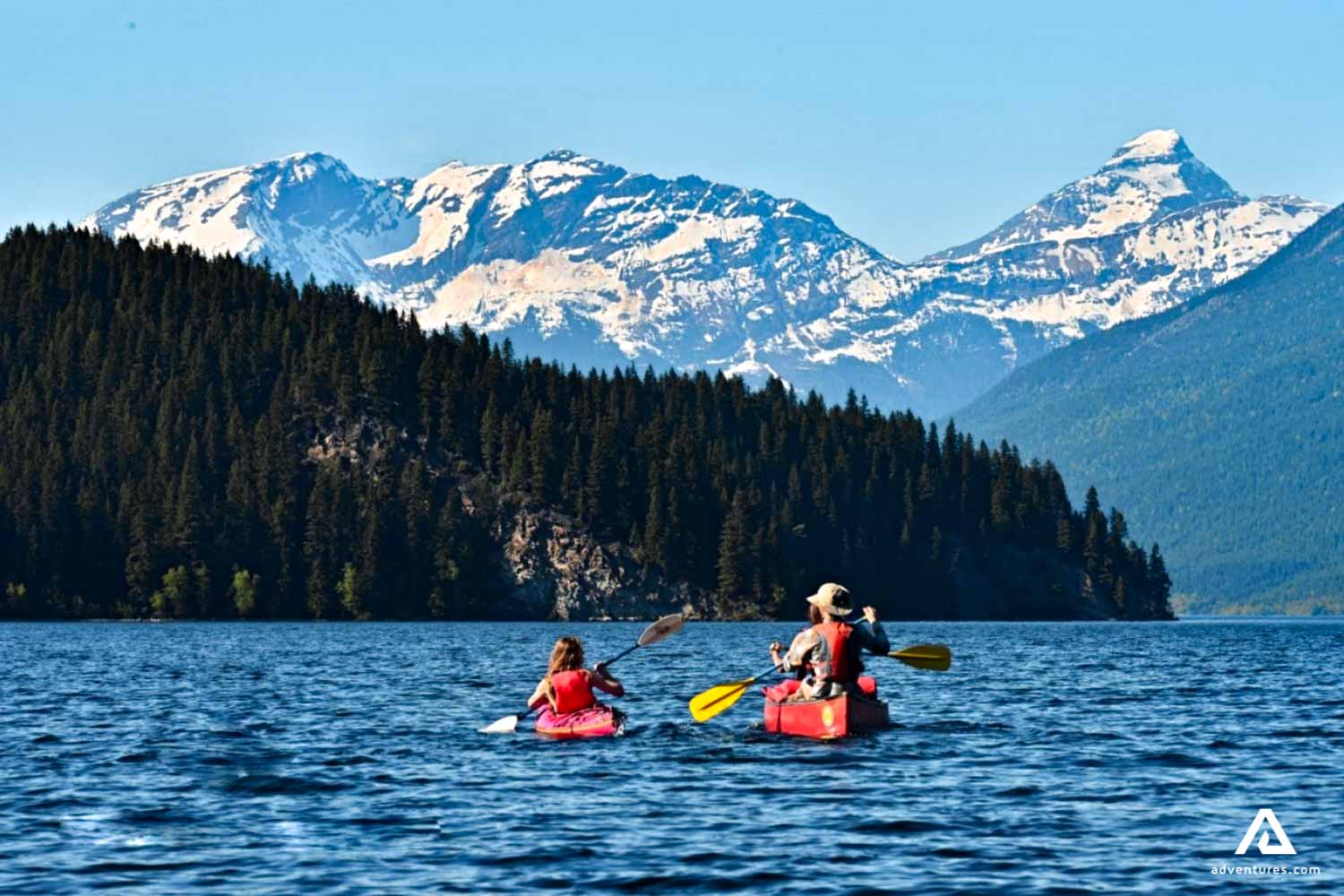 canoeing on a lake in canada