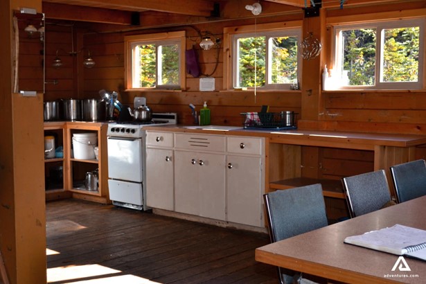 mountain lodge kitchen view