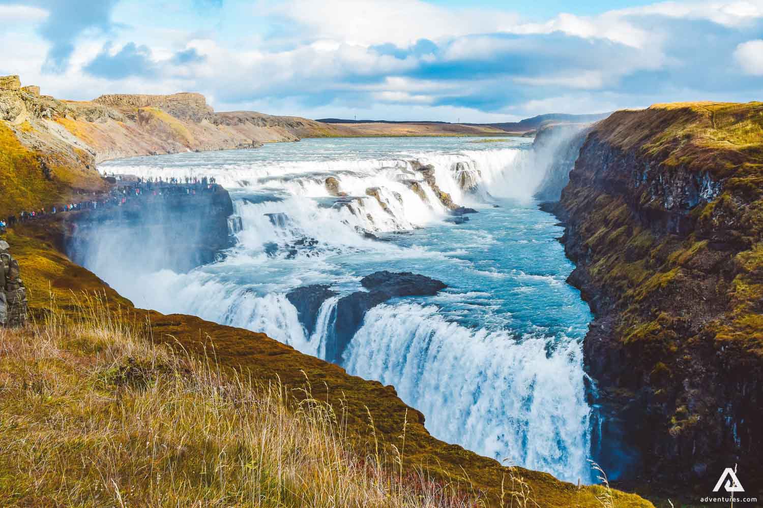 Gullfoss Canyon Waterfall In Iceland