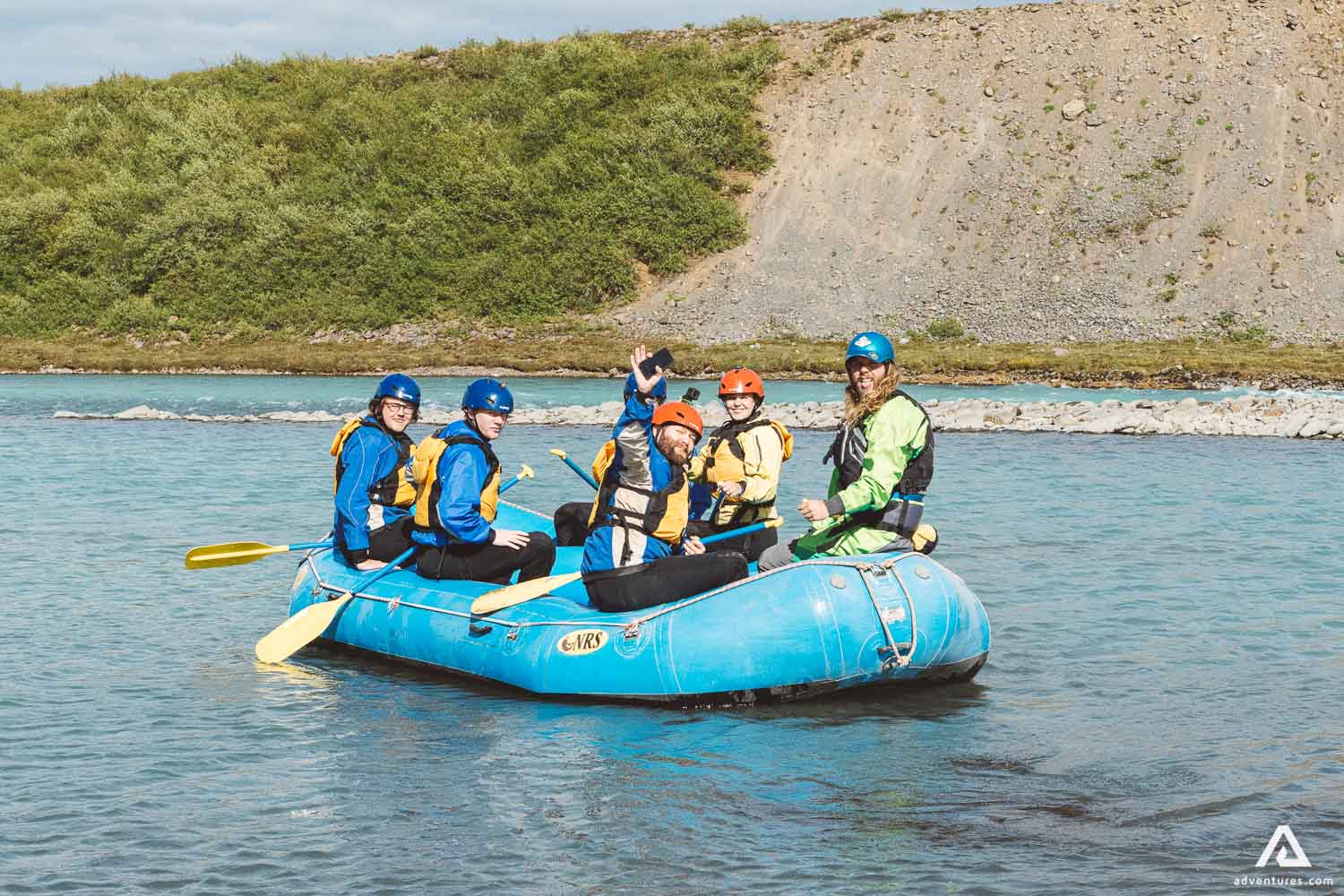 Taking Picture While Rafting Hvita River