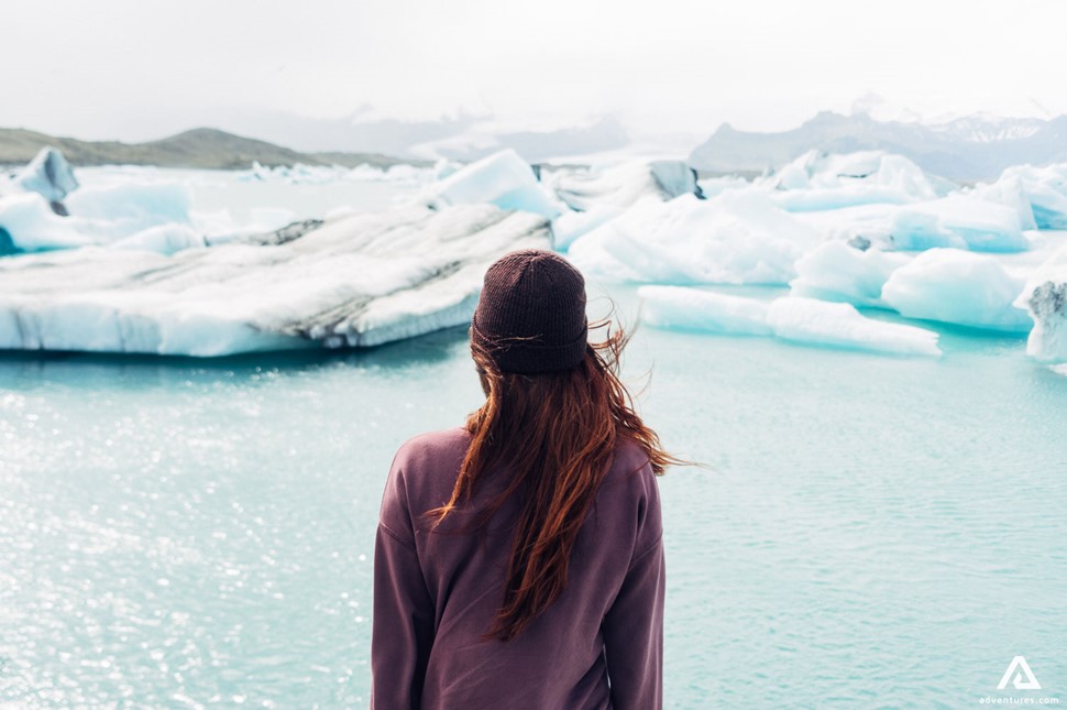 Girl Sweater Iceland Jokulsarlon Glacier Lagoon Person