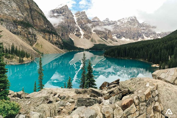 glacial lake in banff national park in canada