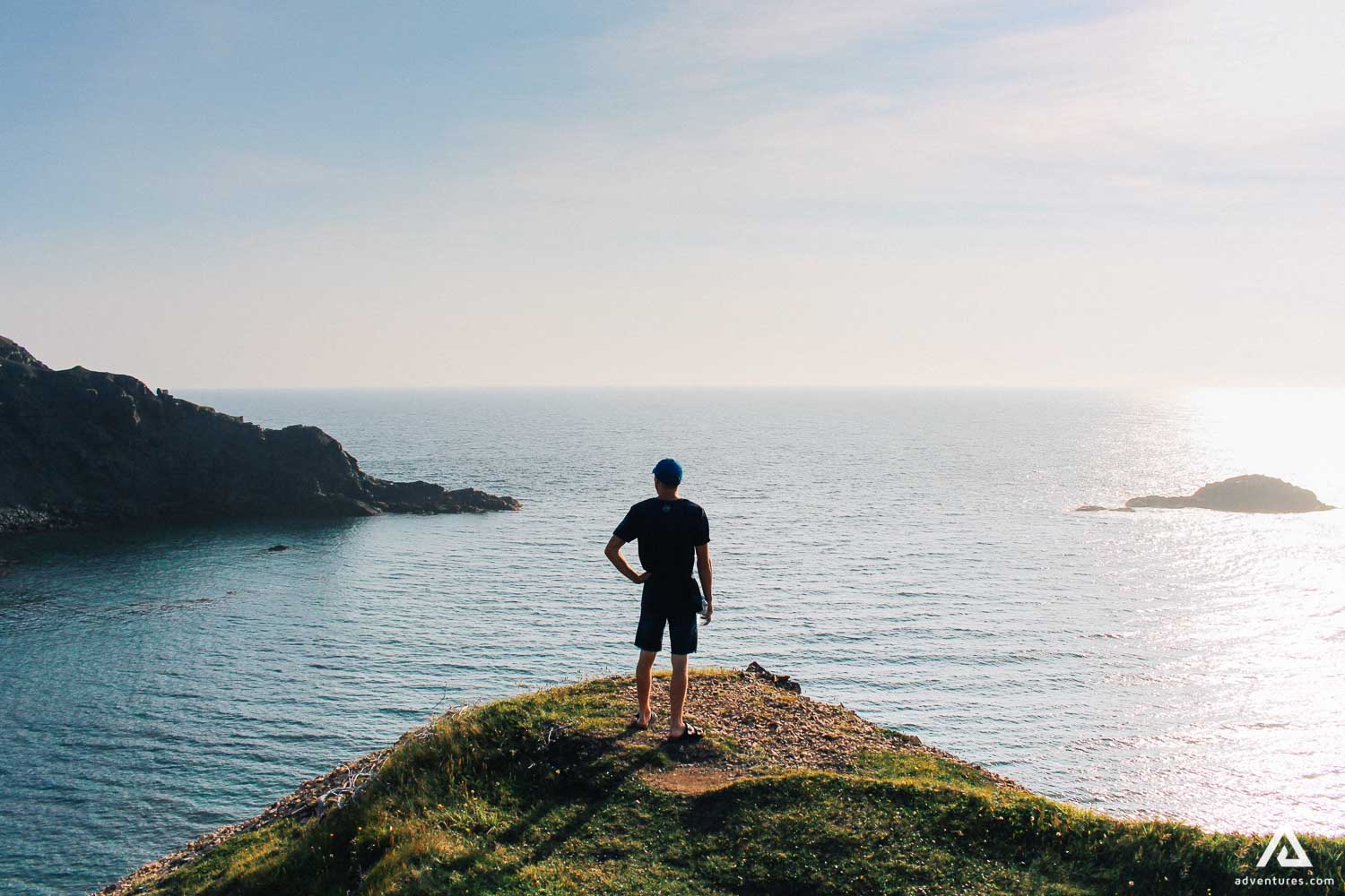 A Man Watching At Newfoundland And Labrador Sea Landscape