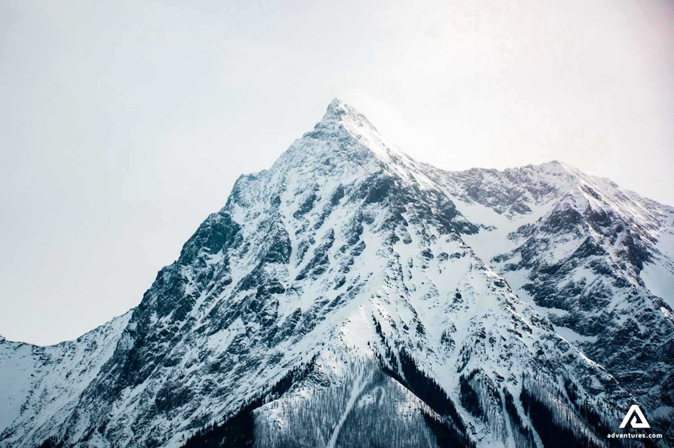 snowy mountain peaks in yoho national park in canada