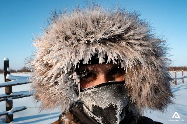 inuit person in freezing cold