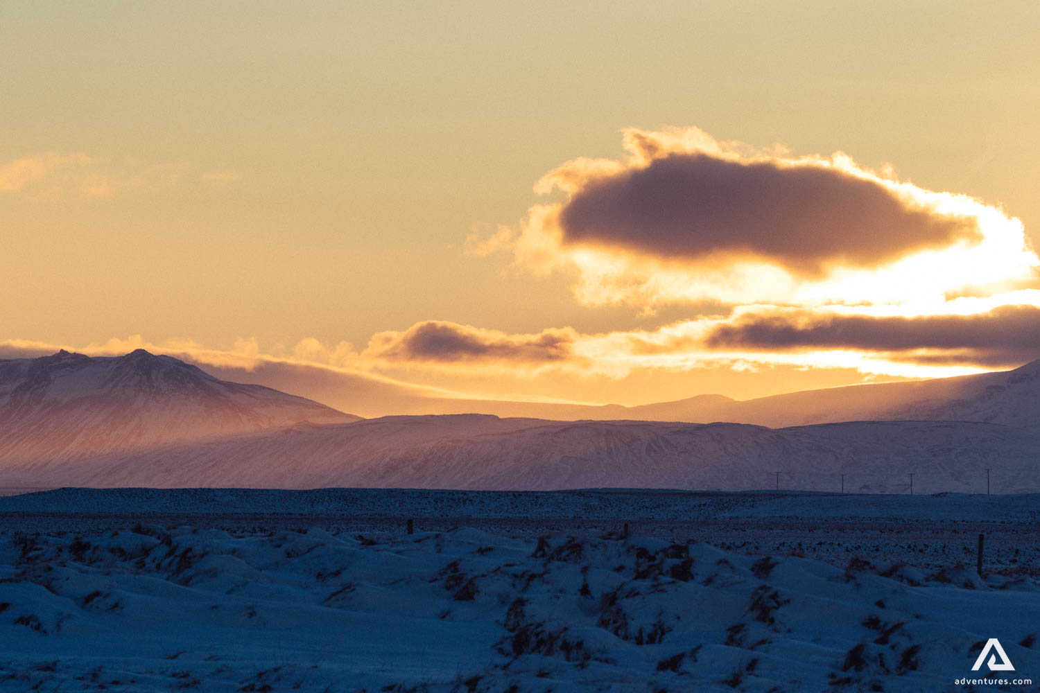 Hekla Volcano Iceland Sunrise Landscape Light