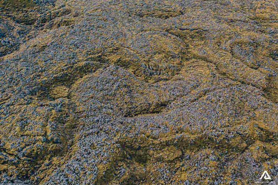 Lava Field Iceland Texture Landscape Drone