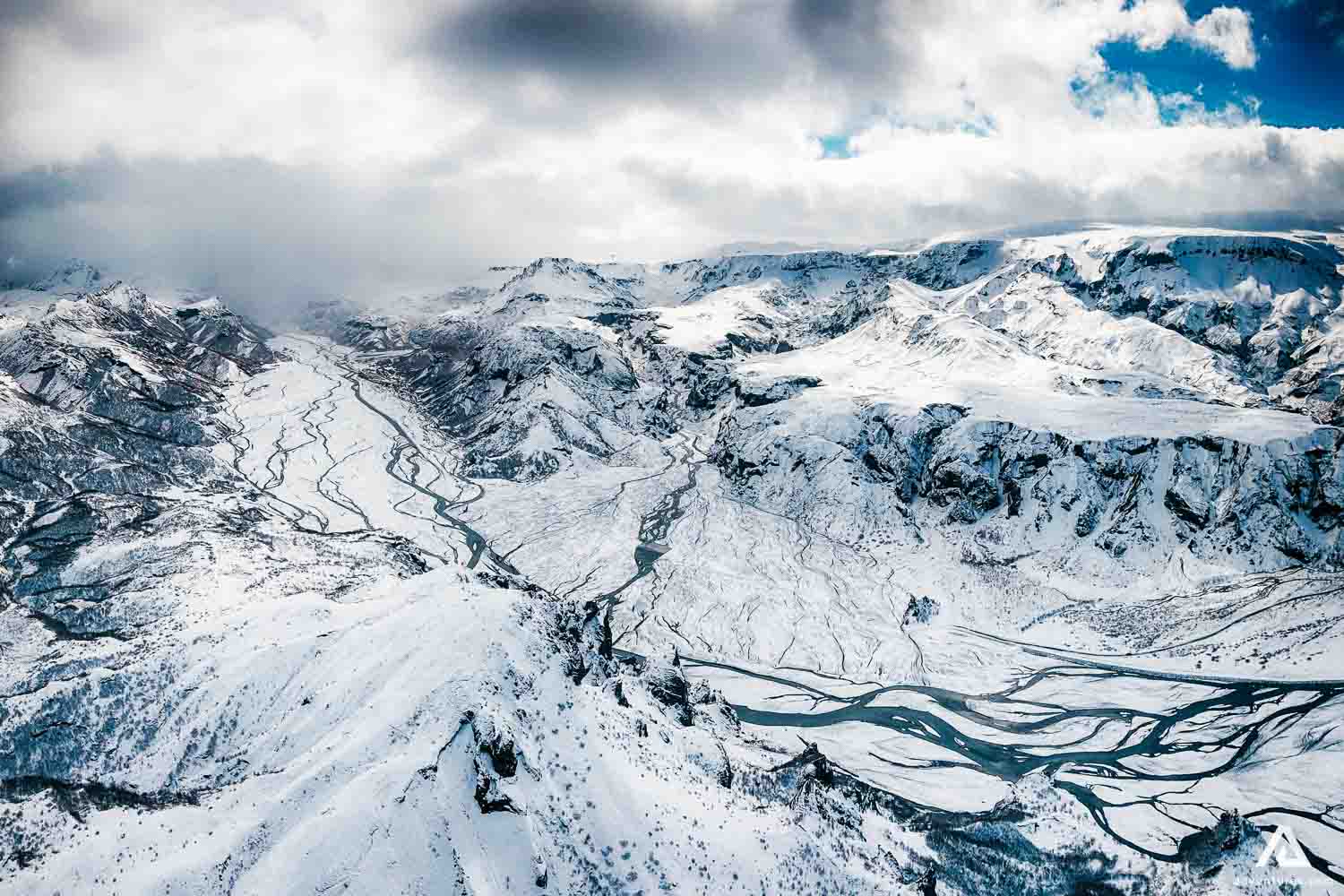 thorsmork valley winter view in iceland