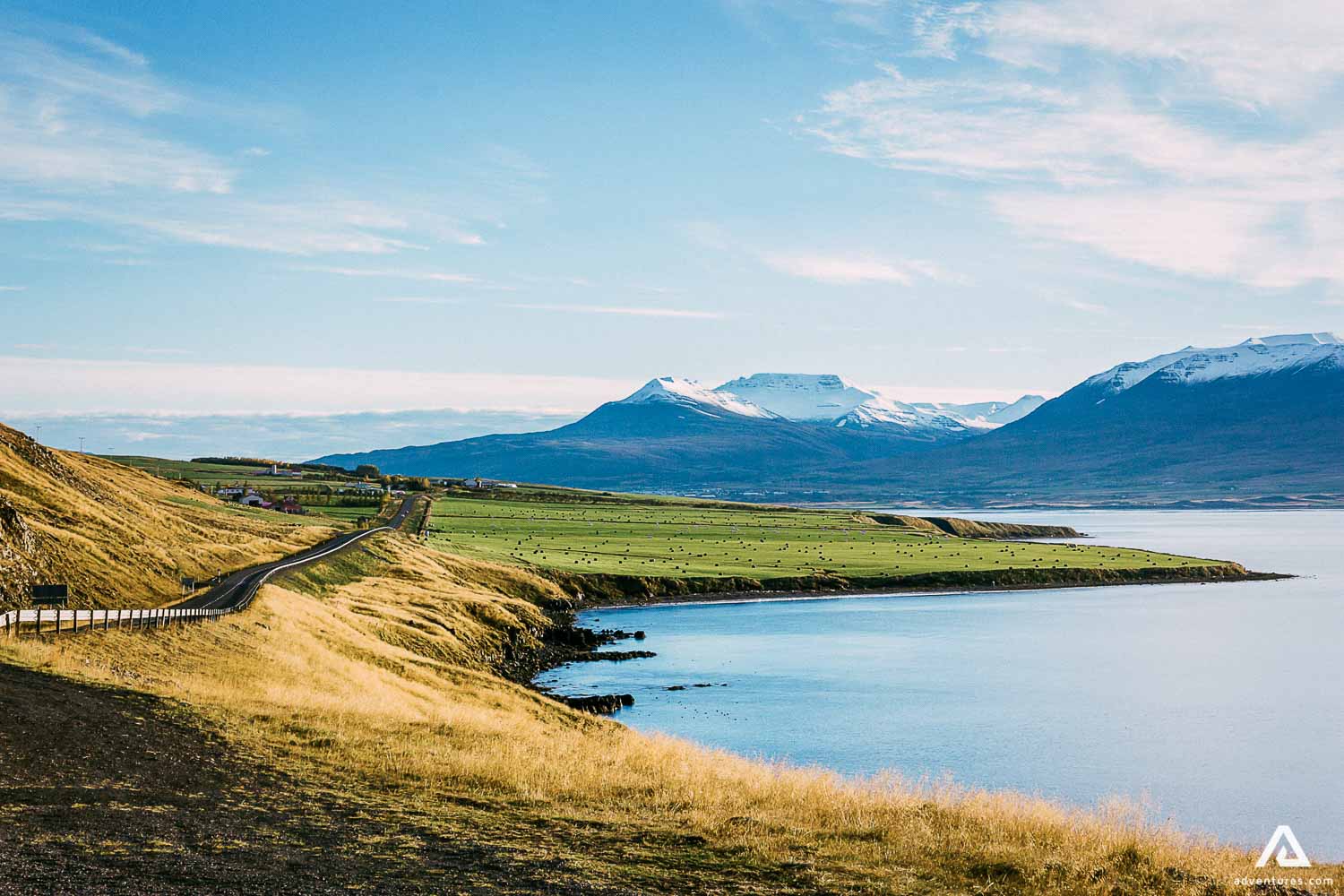 icelandic mountain landscape near akureyri in summer