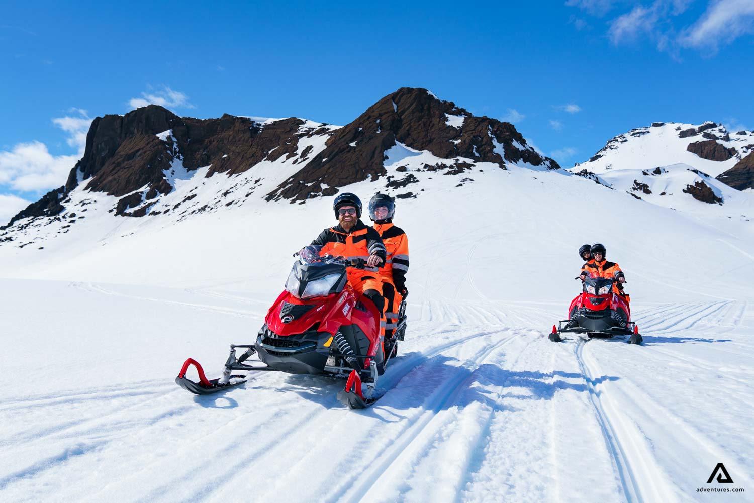 Snowmobiling Langjokull Glacier in Iceland