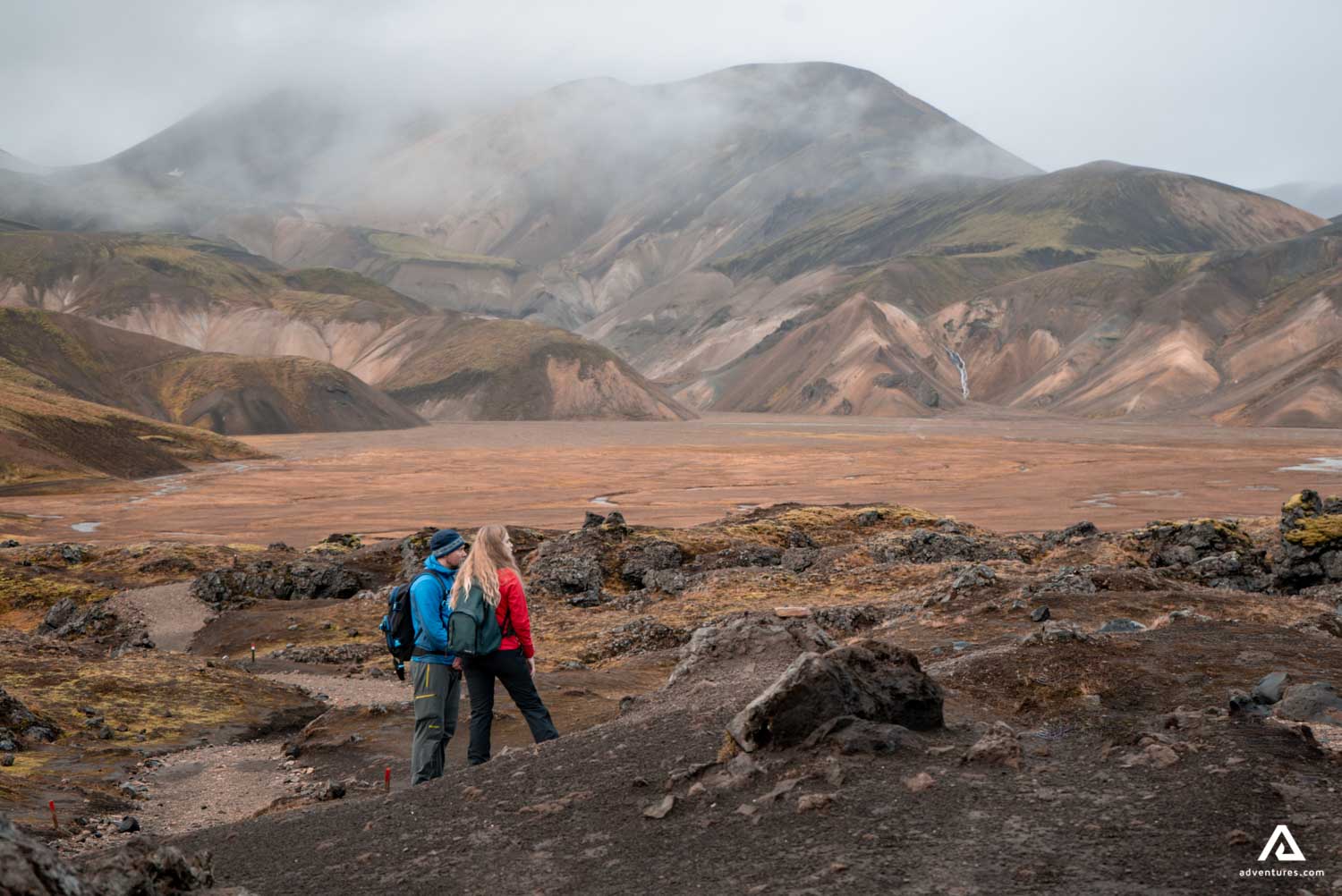 Couple Landmannalaugar Hike Iceland