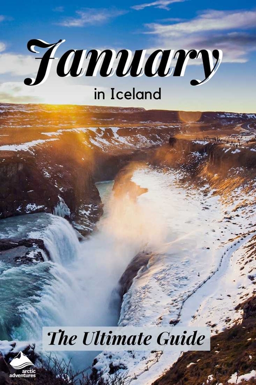 Gullfoss Waterfall Panoramic View In Winter