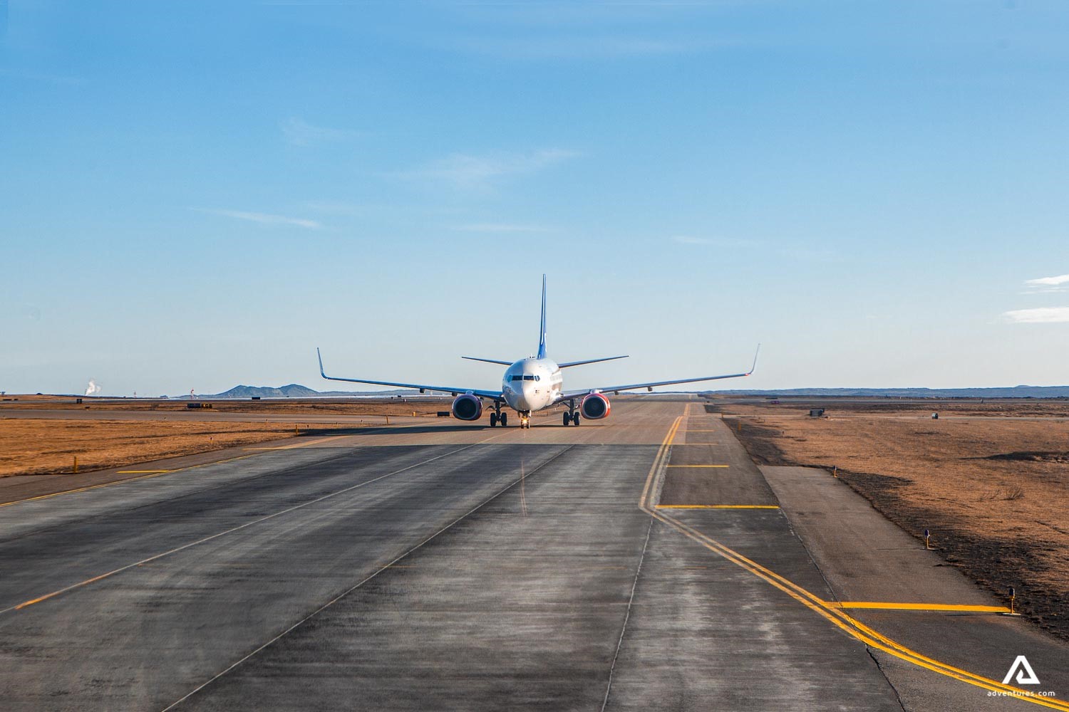 Airplane On A Takeoff Airplane Before Takeoff View