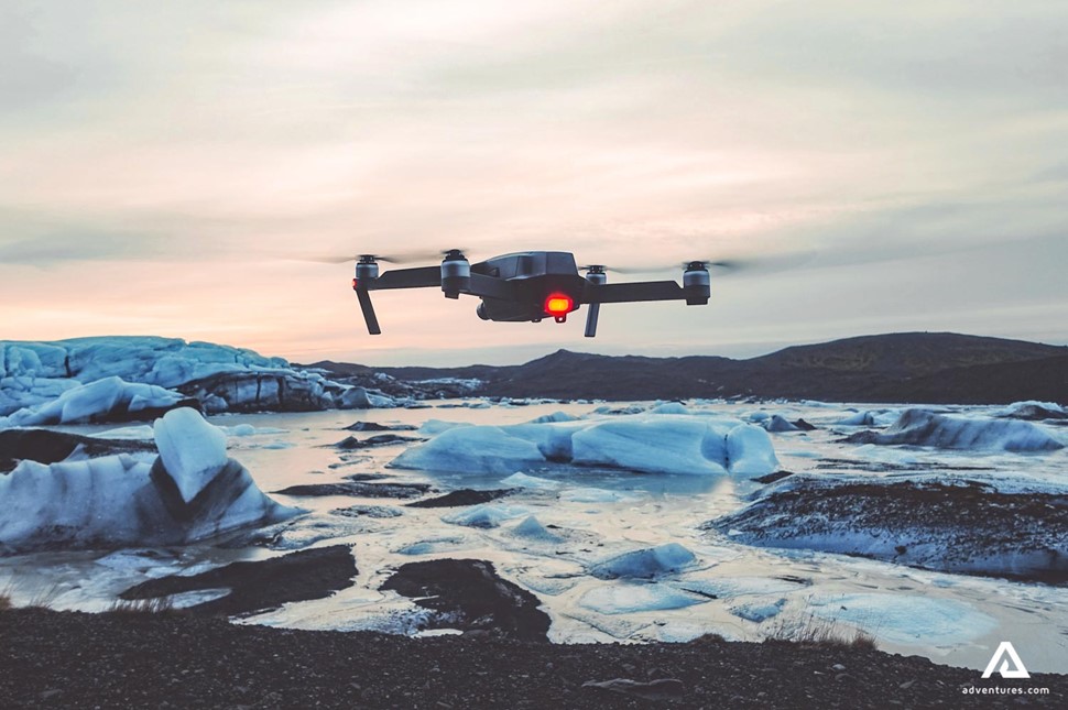 Drone flying in Iceland