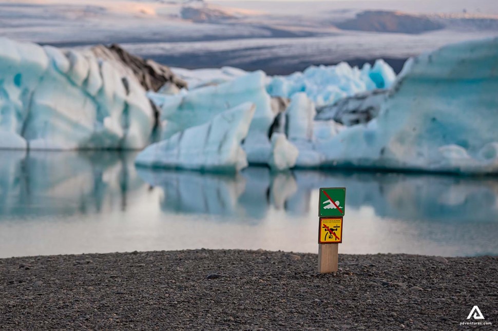 No Drone Sign, Jokullsarlon Glacier Lagoon